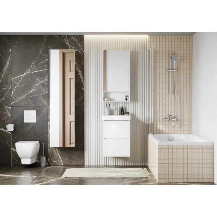 Зеркальный шкаф Сканди 45 белый 1A252002SD010