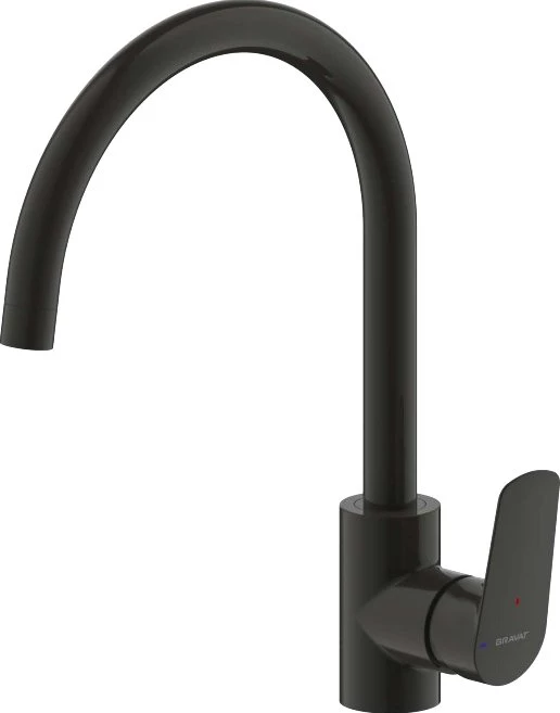 Bravat F7429564BW-ENG Смеситель Bravat Rhein для кухни,  черный — купить в Алматы