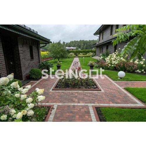 Тротуарная плитка Steingot Паркет "Тигр" темно-коричневый 24*8*6 см