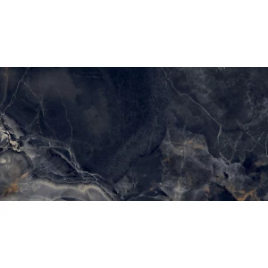 Керамогранит Laparet Interstellar Black глянцевый чёрный 160х80 см
