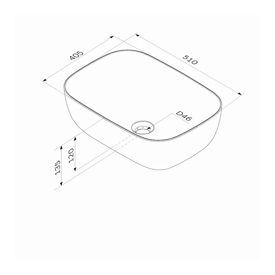 Раковина Am Pm Func накладная прямоугольник M8FWCC10510WG 51 см