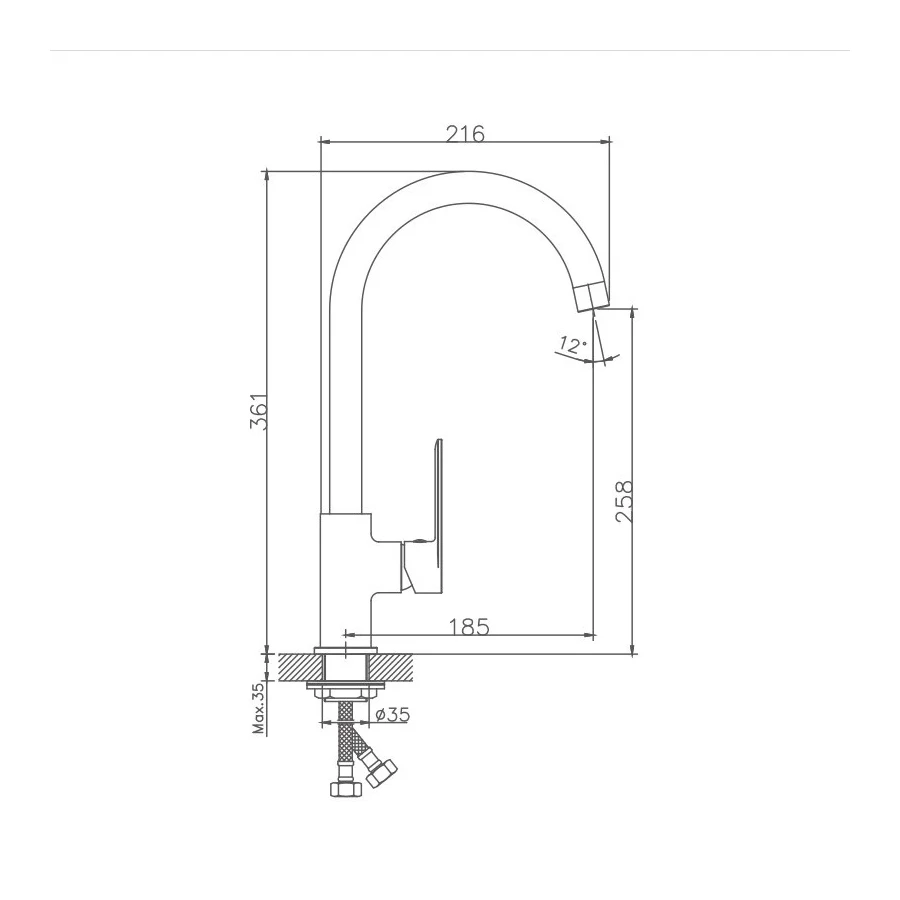 Смеситель для кухни Haiba HB70590-7