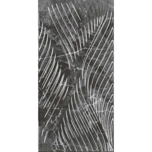 Плитка настенная Kerama Marazzi Коррер структура обрезная глянцевая чёрная 11282R 60x30 см
