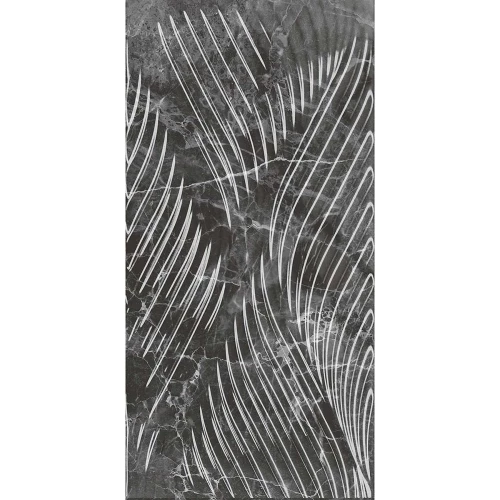 Плитка настенная Kerama Marazzi Коррер структура обрезная глянцевая чёрная 11282R 60x30 см