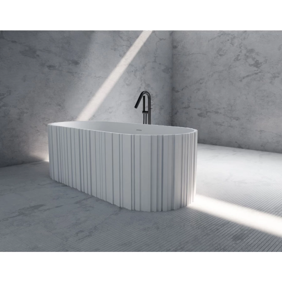 Ванна из искусственного камня Abber Stein белая матовая AS9653 170х75 см