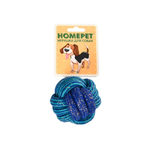 Игрушка для собак Homepet seaside узел из каната сине-голубой YT113708 Ф 6 см