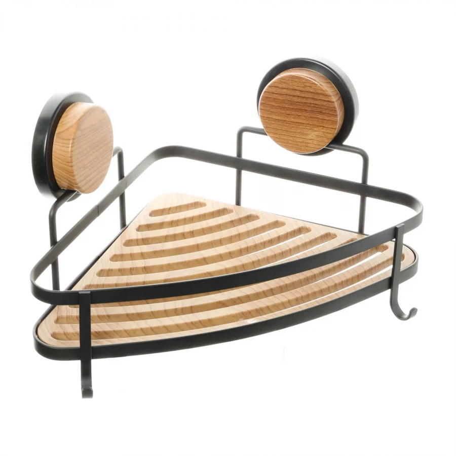 Полка Fixsen угловая одноэтажная черная-дерево Magic FX-940B-1