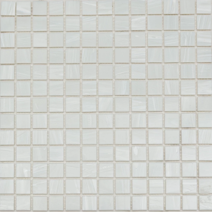 Мозаика из стекла Pixel mosaic Прессованное стекло чип 23x23 матовая белая PIX133 32,7х32,7 см