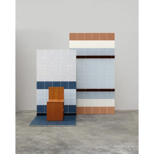 Керамогранит Mutina Динторни Бандиере Соле / Dintorni Bandiere Sole матовый голубой ISDBS03 20,5х20,5 см