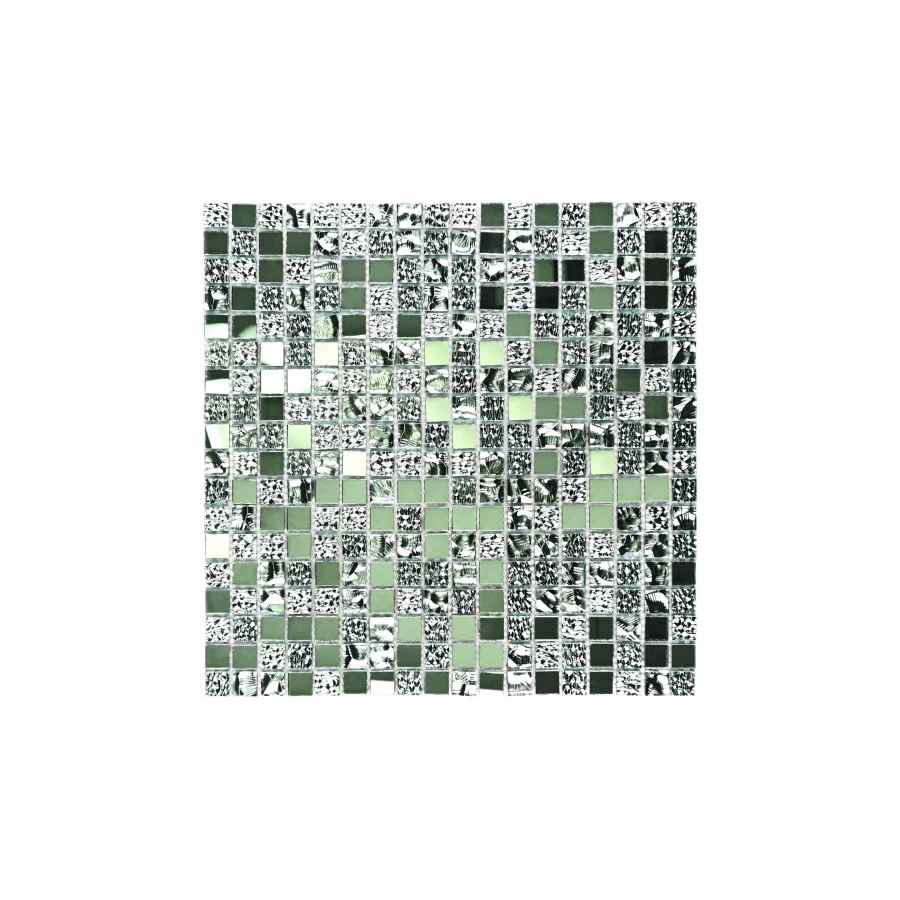 Мозаика Bonaparte Стеклянная мозаика Mirror 15х15 зеркальная глянцевая серебряная 30х30 см