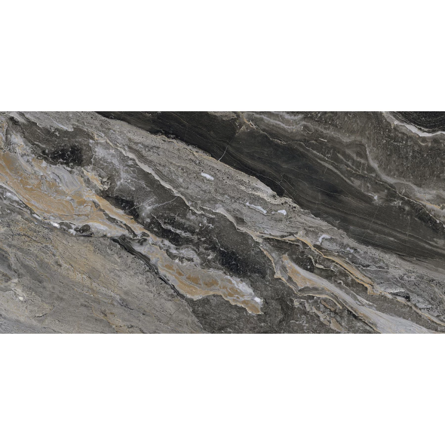 Керамогранит Fanal Orobico Black SShine 33 черный 120х60 см