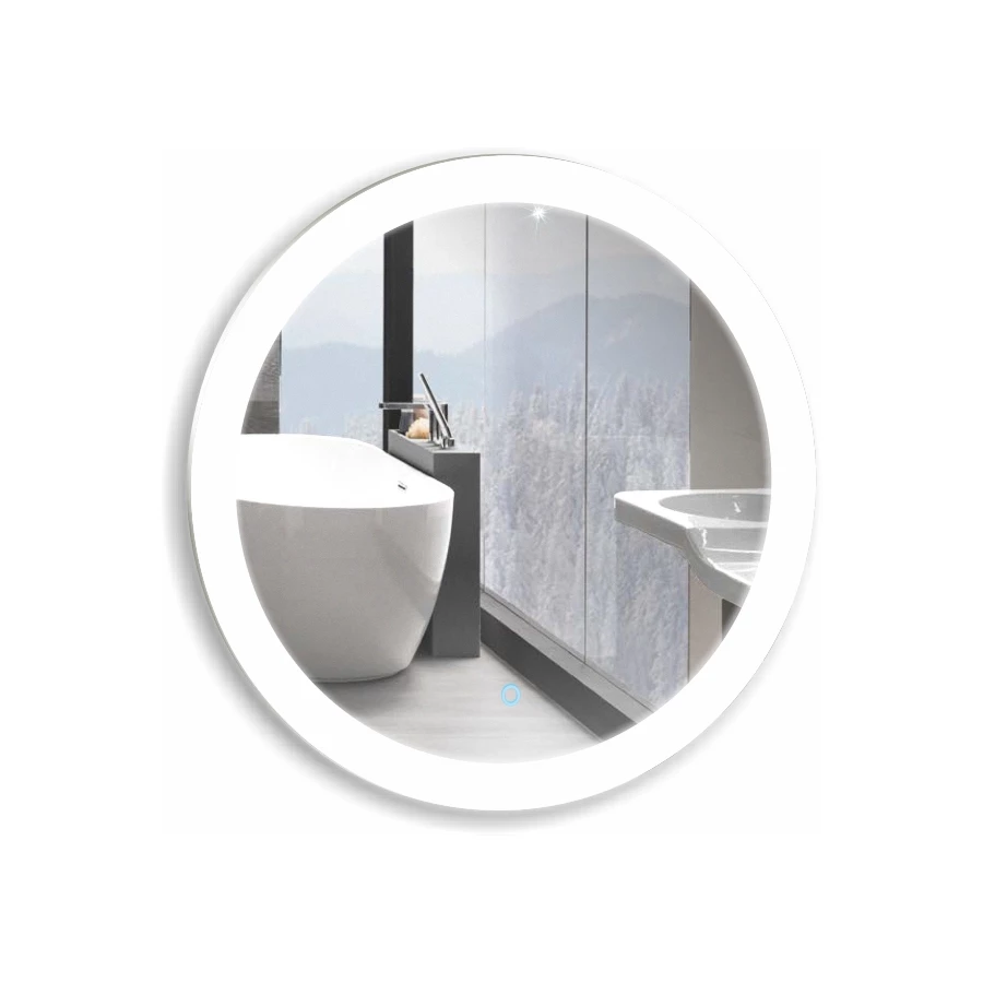 Зеркало Azario Перла круглое c подсветкой и диммером сенсорный выключатель ФР-00000847 77x77 см