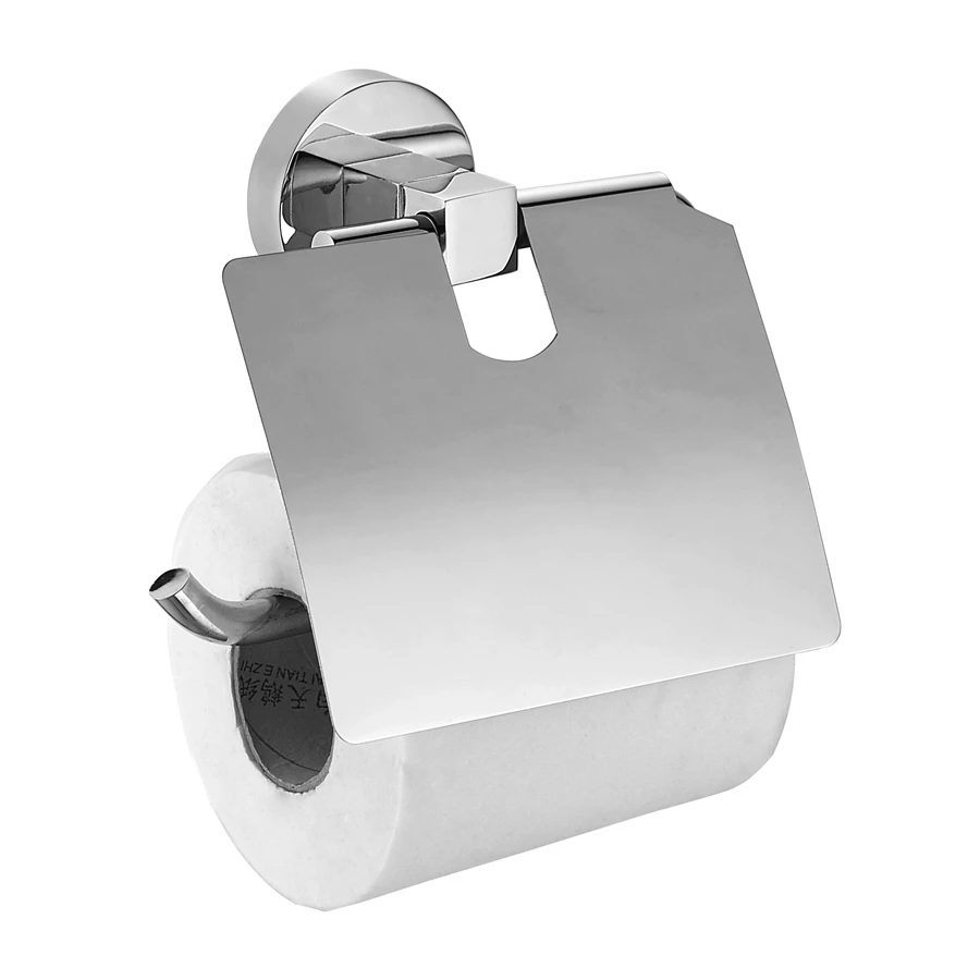 Бумагодержатель Azario Nessy с крышкой хром AZ-73110