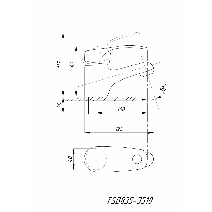 Смеситель для раковины Tsarsberg TSB-835-3510 тип См-УмОЦБА хром