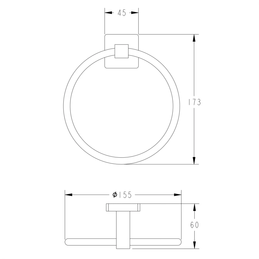 Держатель Fashun для полотенец кольцо графит A2604-17