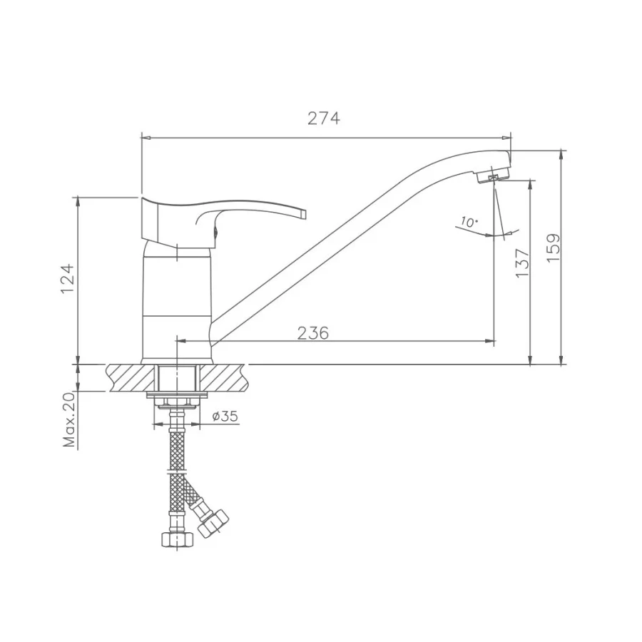 Смеситель для кухни Haiba HB4970