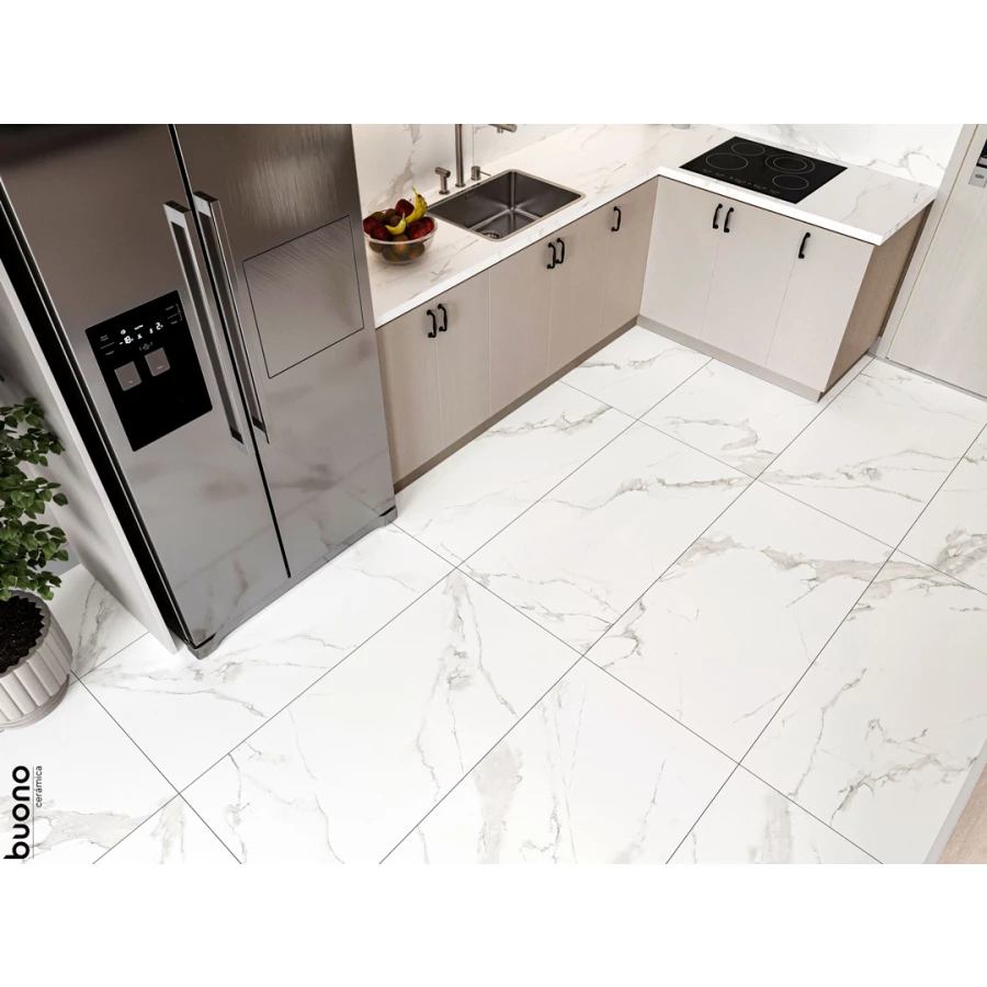 Керамогранит Buono Marble Statuario Adele Carving белый M4404C 120х60 см