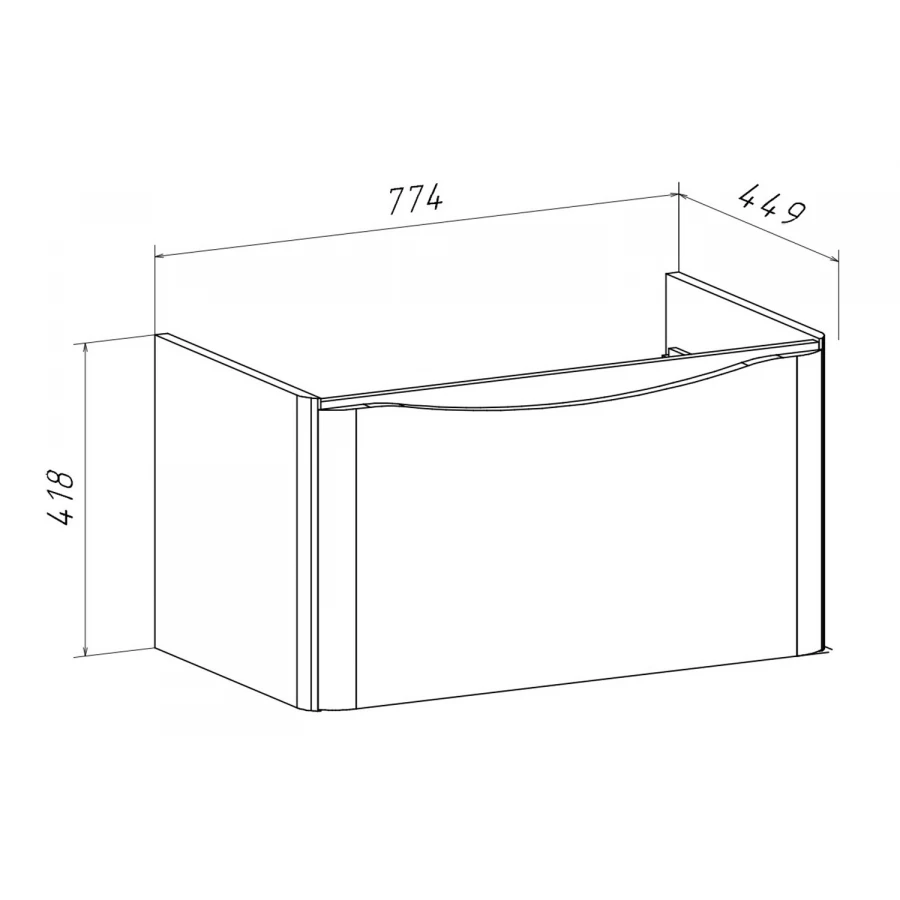 Тумба Runo Тоскана 80 темное дерево под умывальник Никсон 80 00-00001417 77.4x41.8 см