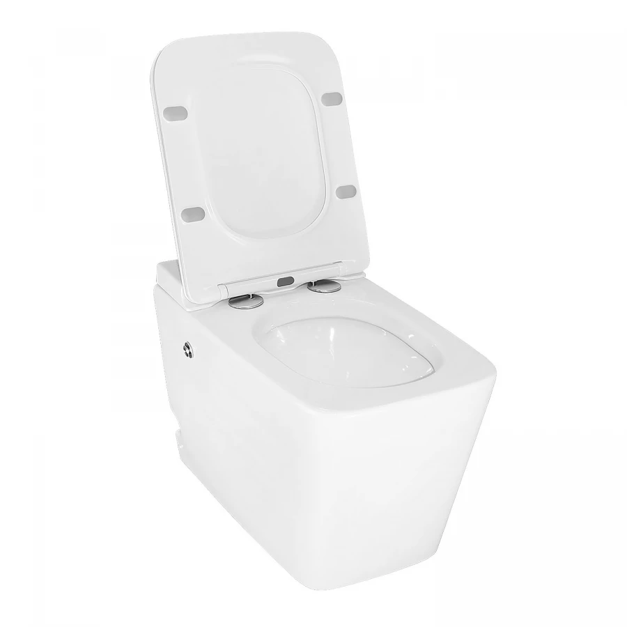 Унитаз импульсный Azario напольный квадратный быстросъемное сиденье микролифт монтажная рама в комплекте AZ-102C 36х59х44 см