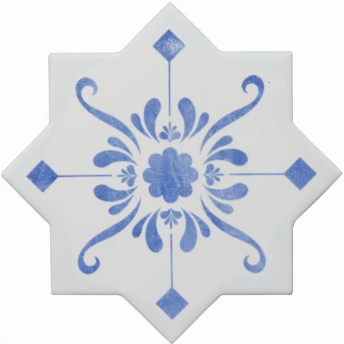 Керамогранит Cevica Becolors Star Dec Stencil Electric Blue матовый синий CV67392 13,25х13,25 см