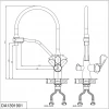 Смеситель для кухни D&K Rhein.Marx DA1391901 с подключением к фильтру гибкий излив хром
