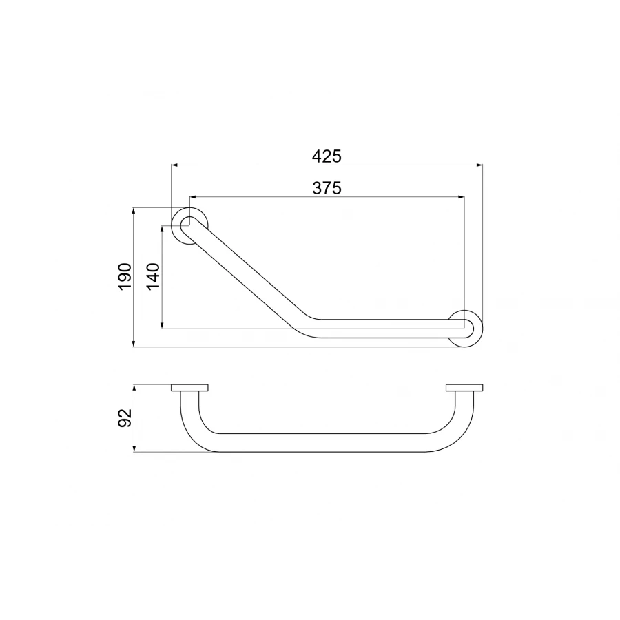 Поручень Aquatek матовый черный AQ4997MB 425 мм