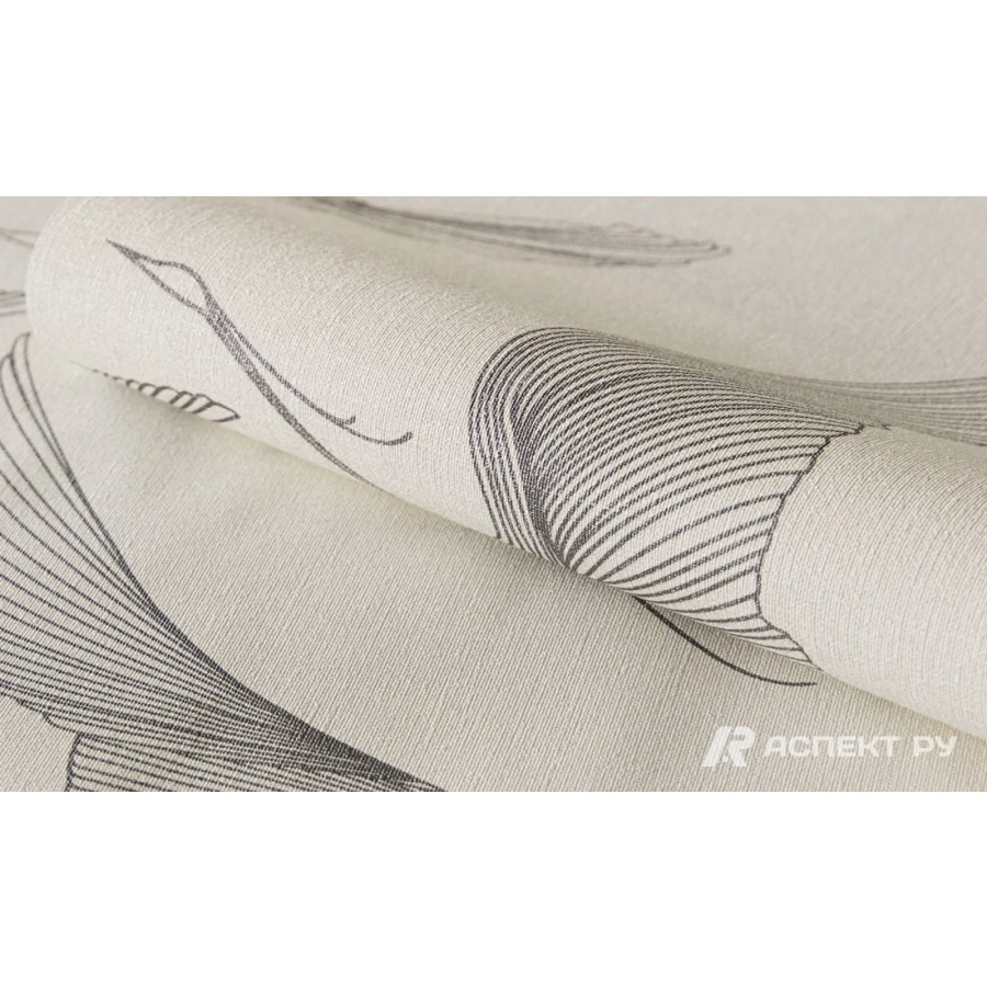 Обои флизелиновые Аспект Deluxe Хинотори белые 70525-11 1,06х10,05 м