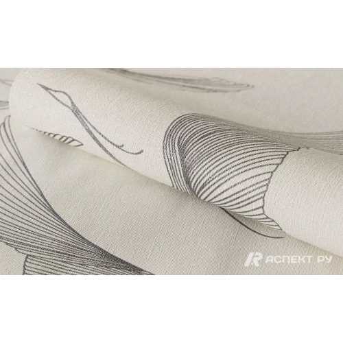 Обои флизелиновые Аспект Deluxe Хинотори белые 70525-11 1,06х10,05 м