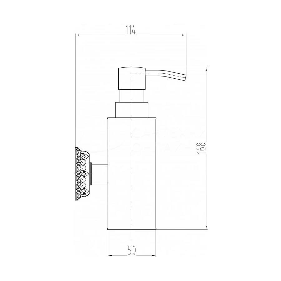 Дозатор для мыла настенный Milacio Alicante бронза MC.918.BR 5,5х16,8 см