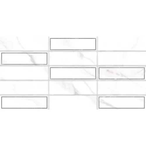 Плитка настенная ALMA Ceramica Bronks рельефная матовая белая TWA3060BRK27 60х30 см