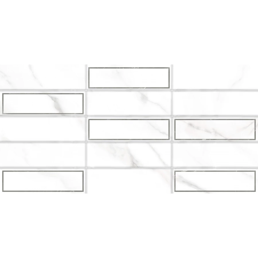 Плитка настенная ALMA Ceramica Bronks рельефная матовая белая TWA3060BRK27 60х30 см