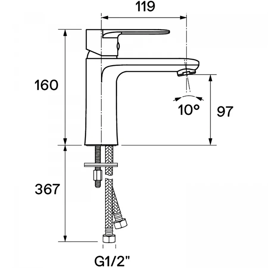 Смеситель для раковины Santek Арма черный матовый WH5A02007N001