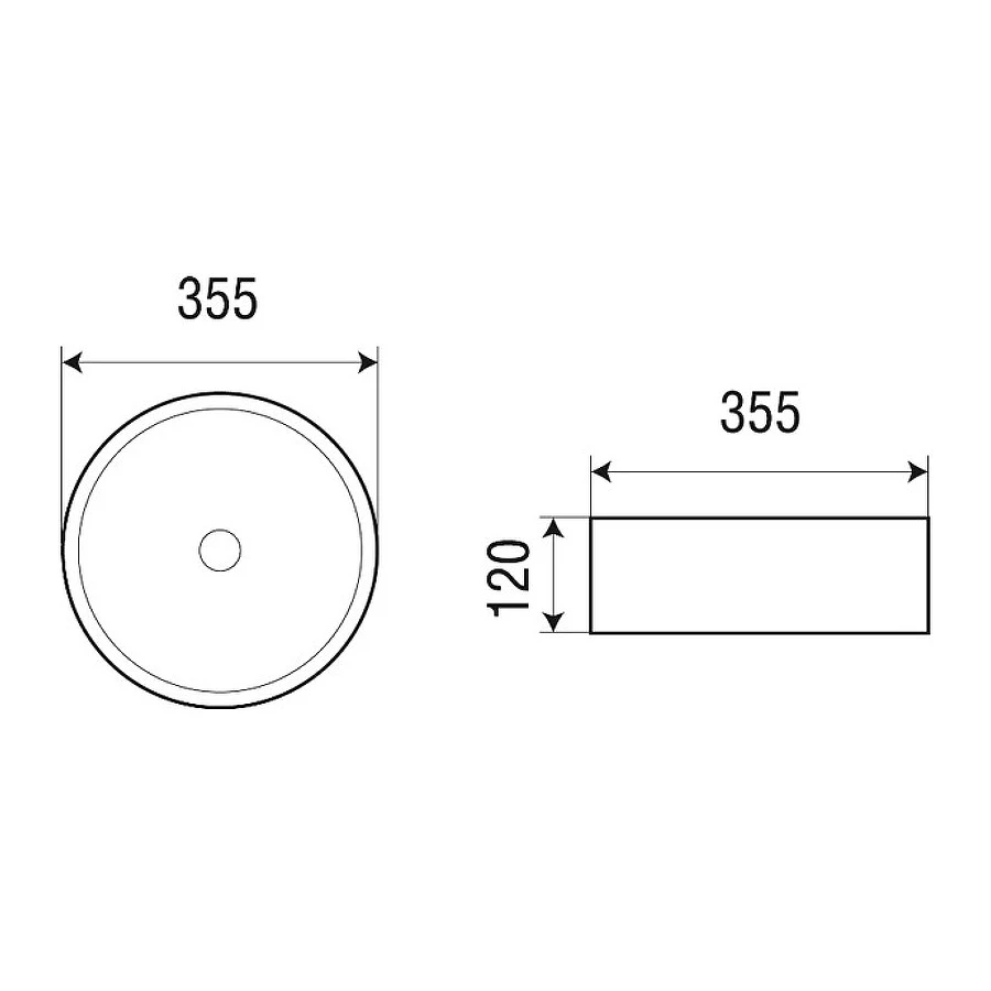 Раковина Azario накладная матовая белая AZ-3134-MW 35.5х35.5х12 см