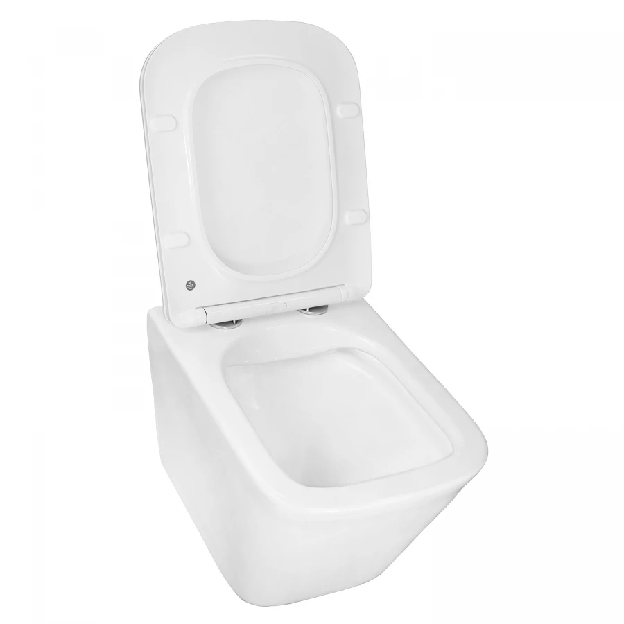 Унитаз подвесной Azario Hugo безободковый с быстросъемным сиденьем микролифт AZ-3103 35х48х36.3 см