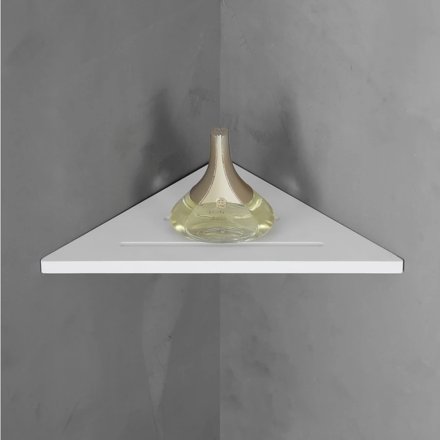 Угловая полочка для ванной комнаты Abber Stein белая AS1652 30х30 см