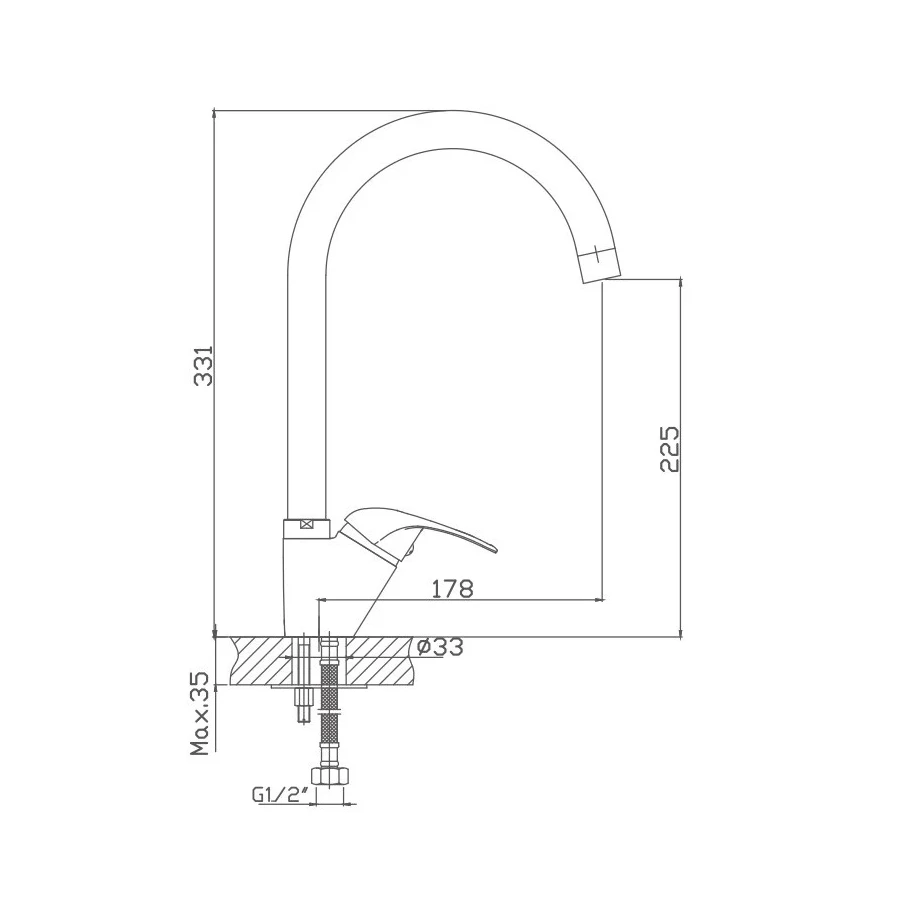 Смеситель для кухни Haiba HB4615