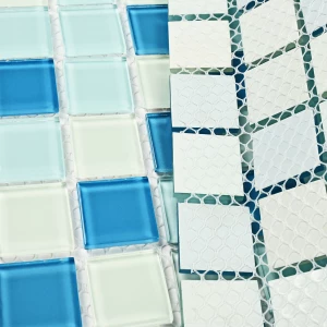 Мозаика Bonaparte Стеклянная мозаика Sky 25х25 глянцевая голубая 30х30 см