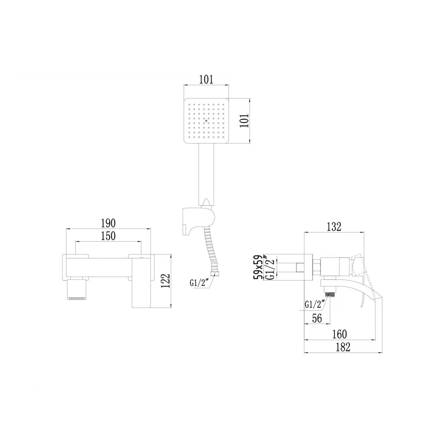 Смеситель Fmark для ванны золото матовое FS8624-1C