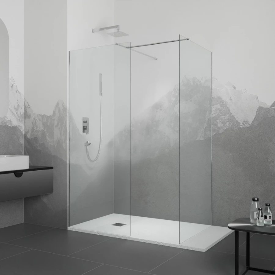 Перегородка для душа RGW WA-020 WA-010 2 шт + S-1220 Прозрачное 02122070-11 70х100 см