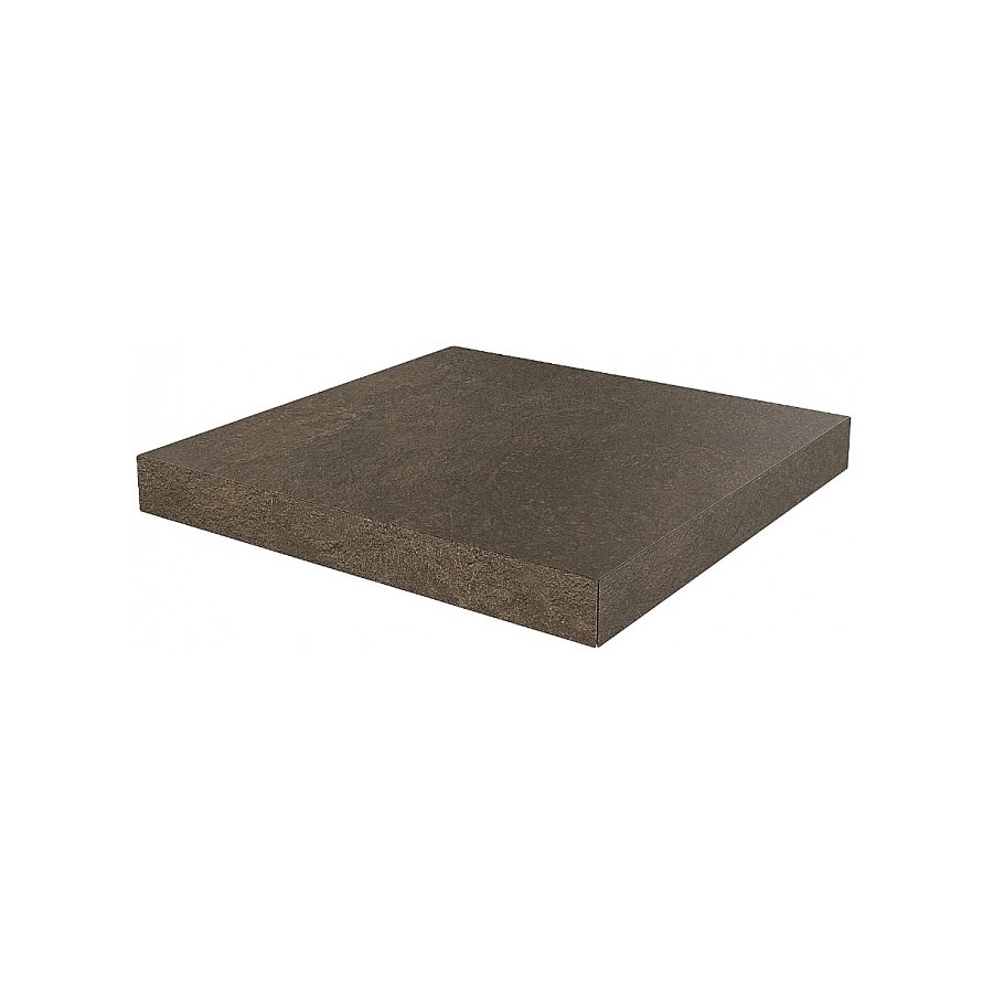 Ступень угловая клееная из керамогранита Kerama Marazzi Про Стоун матовая коричневая DD600220R/GCA 33x33 см