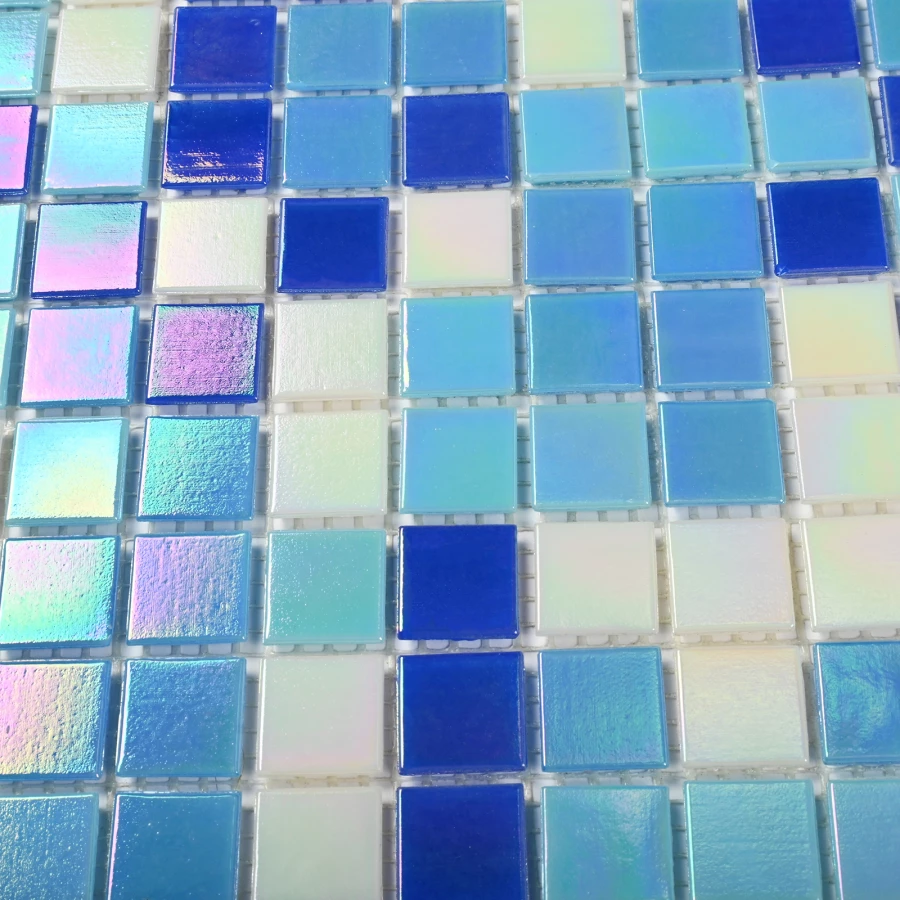 Мозаика Bonaparte Стеклянная мозаика Cosmo 20х20 полуглянцевая голубая 32,7х32,7 см