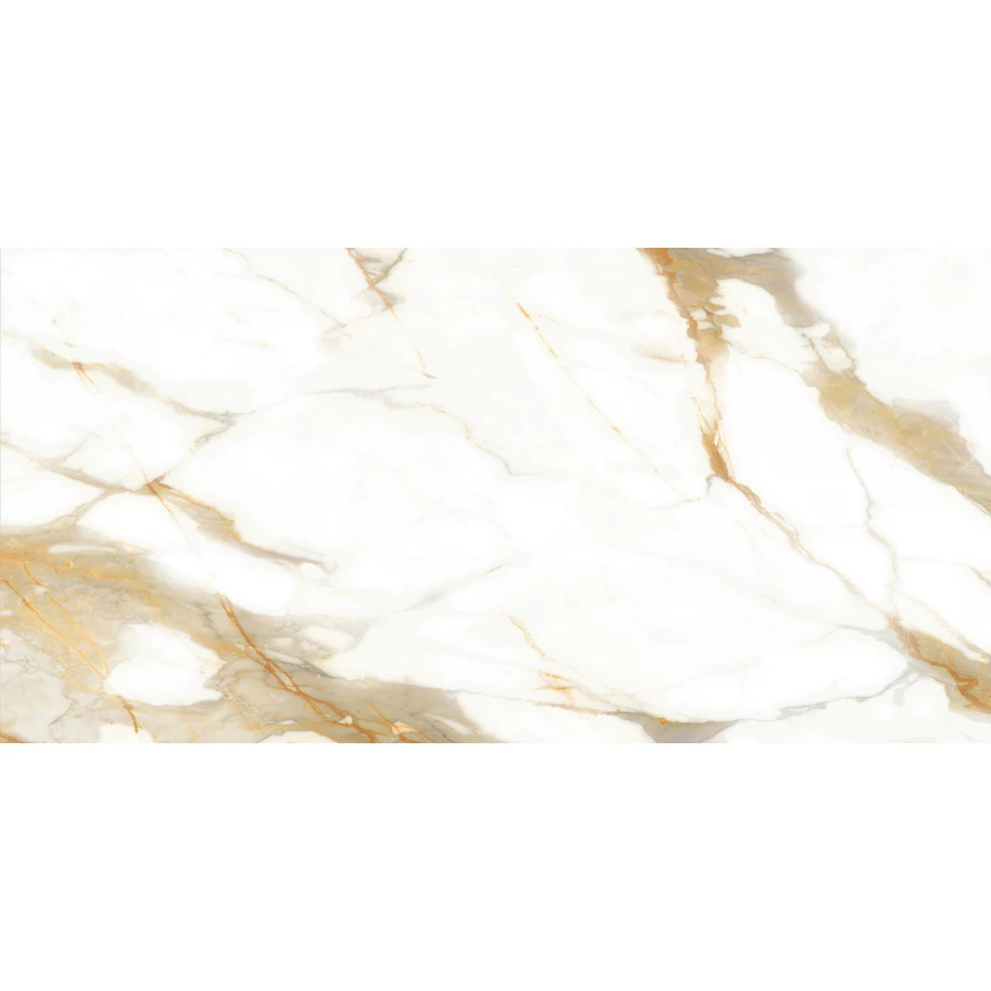 Керамогранит ALMA Ceramica Calacatta Oro лаппатированный белый 7,5 мм GFA114CLR04L 114х57 см