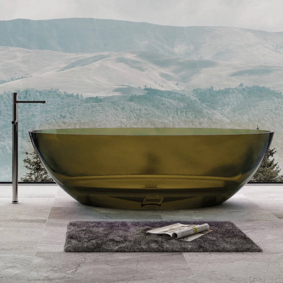 Прозрачная ванна Abber Kristall оливковая AT9702Vesuvian 180х85 см