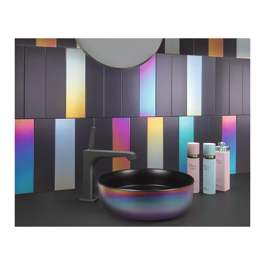 Плитка настенная Dune Ceramica Flat Black Matt матовая черная 187864N 30х7,5 см