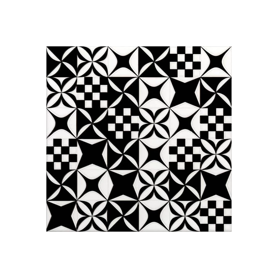 Плитка настенная Cas Ceramica Black&White Mosaico глянцевая черно-белая 20х20 см