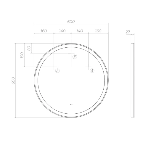Зеркало Vigo Cosmo Comfort 600 138 60x60 см