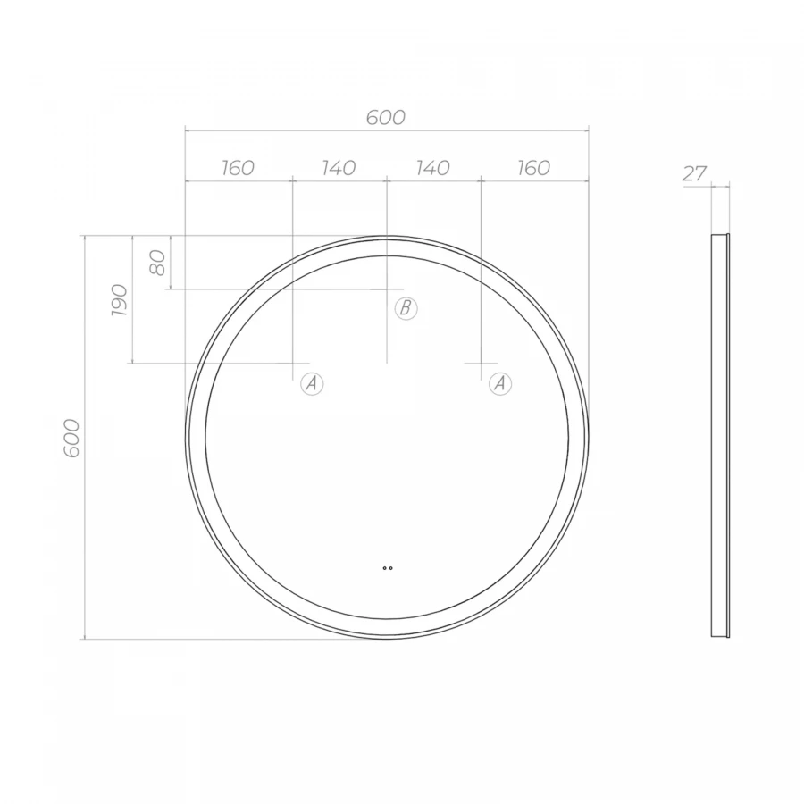 Зеркало Vigo Cosmo Comfort 600 138 60x60 см