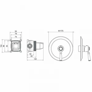 Смеситель Aquatek Классик для душа внешняя и скрытая часть хром AQ1566CR