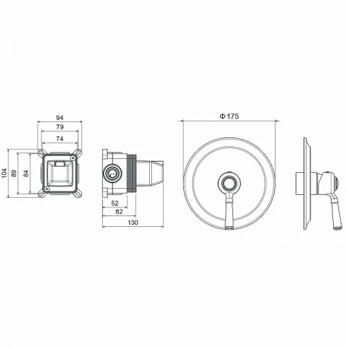 Смеситель Aquatek Классик для душа внешняя и скрытая часть хром AQ1566CR