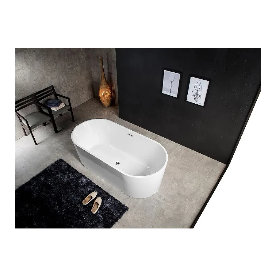 Ванна акриловая Azario Bristol свободностоящая в комплекте с сифоном и металлической рамой BRI17080 170х80х58 см